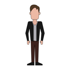 faceless man wearing casual outfit icon image vector illustration design 