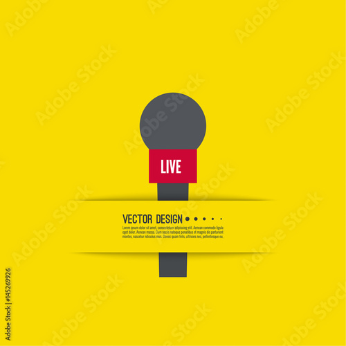 Journalism Concept Live News Template With Microphone Symbol Live News Template With Microphone Symbol Breaking On Tv And Radio Journalist Interview Reporter Press Interviewer M Media Paparazzi Mic