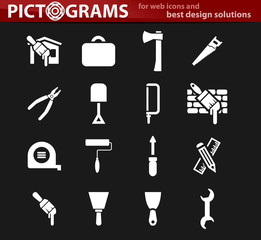Work tools icons set