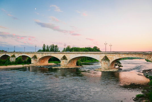 France, Loire Valley, Orleans, bridge over Loire river