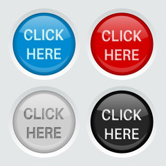 Round web buttons. CLICK HERE icons