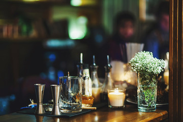 The bar in the restaurant