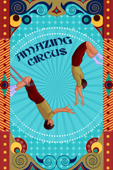 Vintage retro Circus Party banner poster design