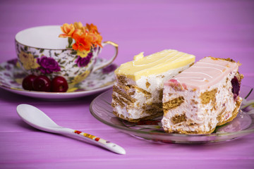 Cherry and lemon yoghurt cake