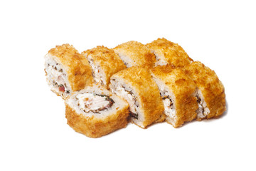 sushi on a white background