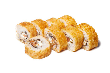 sushi on a white background