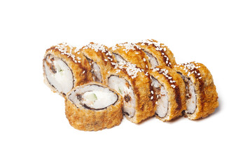 sushi on a white background