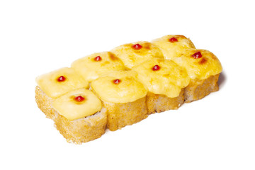 sushi on a white background