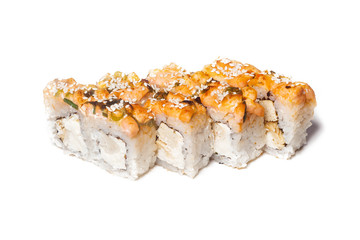 sushi on a white background