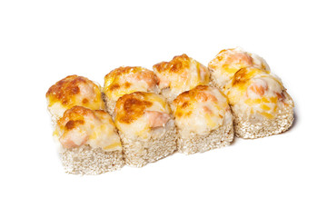 sushi on a white background