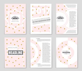 Naklejka premium Abstract vector layout background set. For art template design, list, front page, mockup brochure theme style, banner, idea, cover, booklet, print, flyer, book, blank, card, ad, sign, sheet,, a4