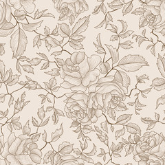Fototapeta premium Floral seamless pattern. Flower background. Garden texture