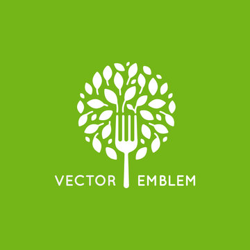 Vector logo design template - vegan food concept