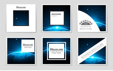 Fototapeta premium Abstract vector layout background set. For art template design, list, front page, mockup brochure theme style, banner, idea, cover, booklet, print, flyer, book, blank, card, ad, sign, sheet,, a4