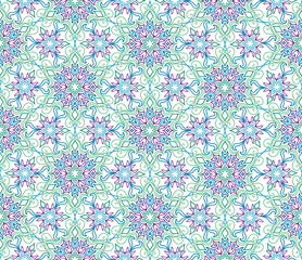 Flourish mosaic tiled pattern. Floral oriental ethnic background