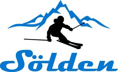Berge Skifahrer Sölden