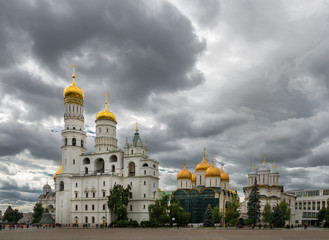 Fototapeta na wymiar Inside the Kremlin's wall - Ivan the Great Bell Tower, Ivan the Great Bell, Cathedral Square, Moscow Kremlin, Russia