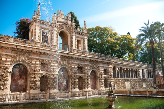 Fountain in Real Alcazar Gardens, Seville