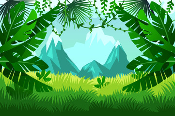 Obraz premium tropical forest. Vector landscape