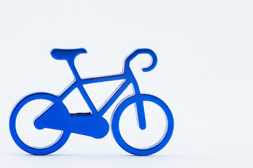 Fototapeta premium Blue toy bicycle isolated on white background
