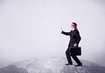 Fototapeta premium Blindfolded businessman