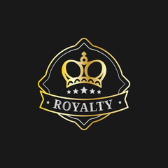 Vector crown logo template. Luxury corona monogram design. Diadem icon illustration.Used for hotel, restaurant card etc.