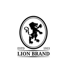 Vector lion logo template. Luxury monogram. Graceful vintage animal symbol. Used for hotel, restaurant card etc.