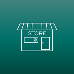 Obraz premium Store icon vector illustration in flat style. Shop symbol.