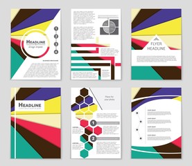 Fototapeta premium Abstract vector layout background set. For art template design, list, front page, mockup brochure theme style, banner, idea, cover, booklet, print, flyer, book, blank, card, ad, sign, sheet,, a4