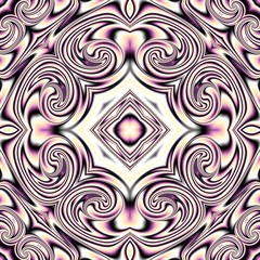 Abstract square background. Symmetric decorative ornament pattern