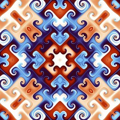 Abstract square background. Symmetric decorative ornament pattern