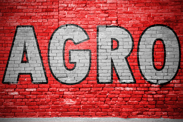 Agro Ziegelsteinmauer Graffiti