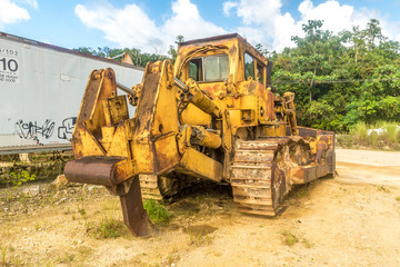 Abandoned Construction bulldozer Tractor
