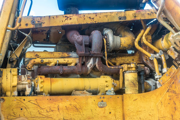 Abandoned Construction bulldozer Tractor