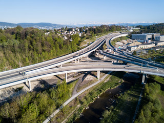 Fototapeta premium Highway crossing in Switzerland near Zurich