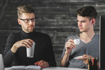 Men drinking coffee