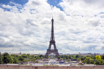 view on Eiffel tower in Paris