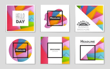 Abstract vector layout background set. For art template design, list, front page, mockup brochure theme style, banner, idea, cover, booklet, print, flyer, book, blank, card, ad, sign, sheet,, a4