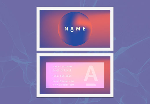 Red and Blue Gradient Business Card