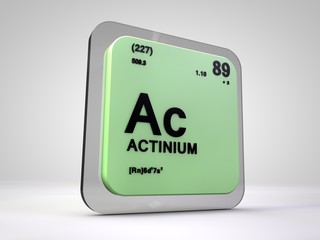 actinium - Ac - chemical element periodic table 3d render