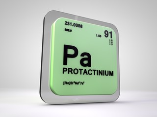 protactinium - Pa - chemical element periodic table 3d render