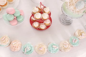 Table with sweets prepared for party