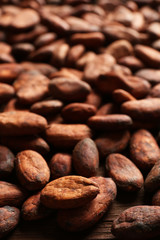 Aromatic cocoa beans as background