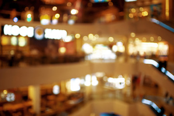 Blurred background in a shopping center