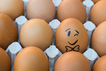 Image emoticons on chicken eggs