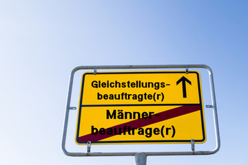 Obraz premium Schild Gleichstellungsbeauftragte(r) 