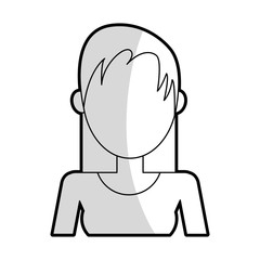 faceless woman with straight hair icon image vector illustration design 