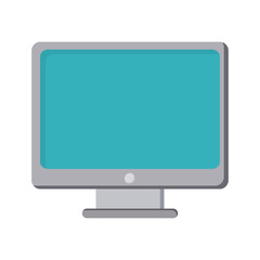 monitor computer icon over white background. colorful design. vector illustration