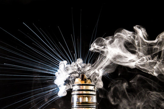 Dissassembled electronic Cigarette vape explosion