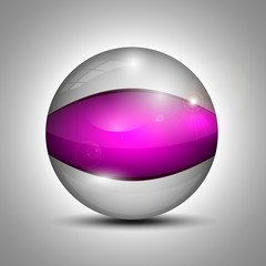 Glass sphere with purple line